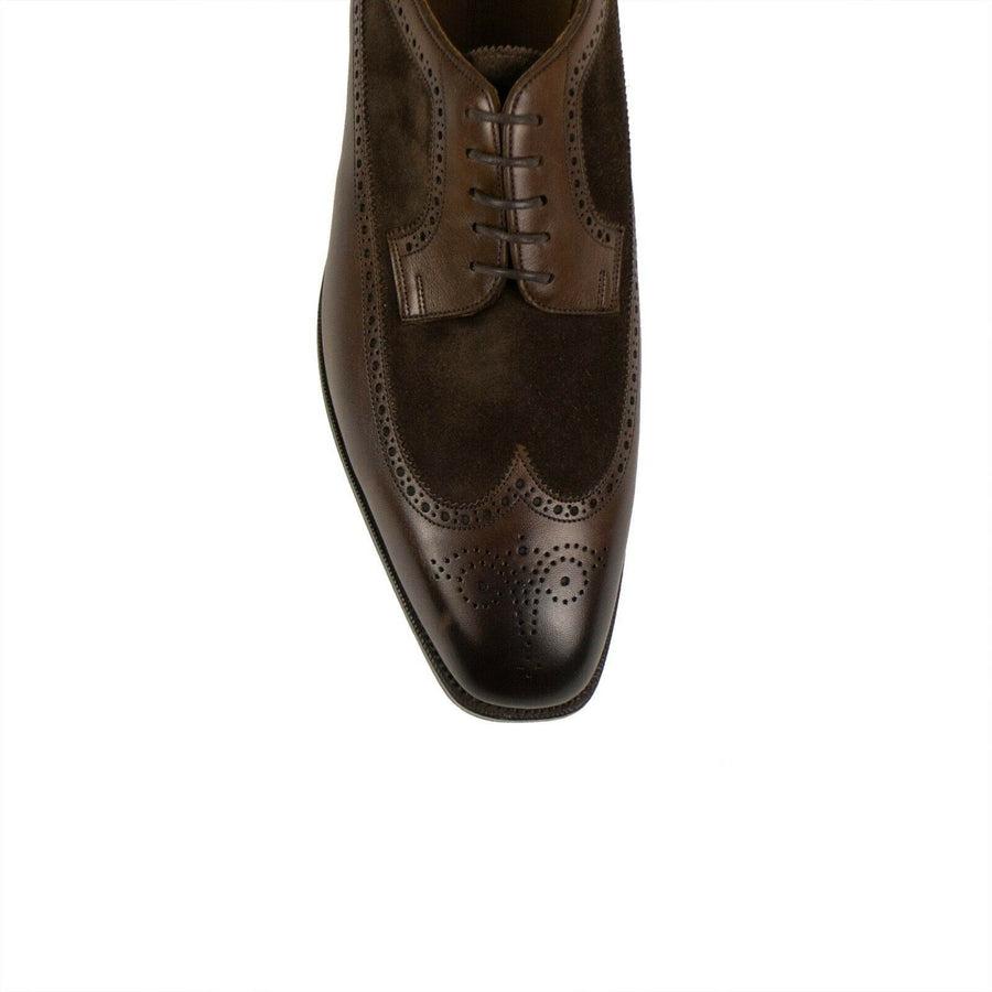 Leather Lace Up Wing Tip Oxfords