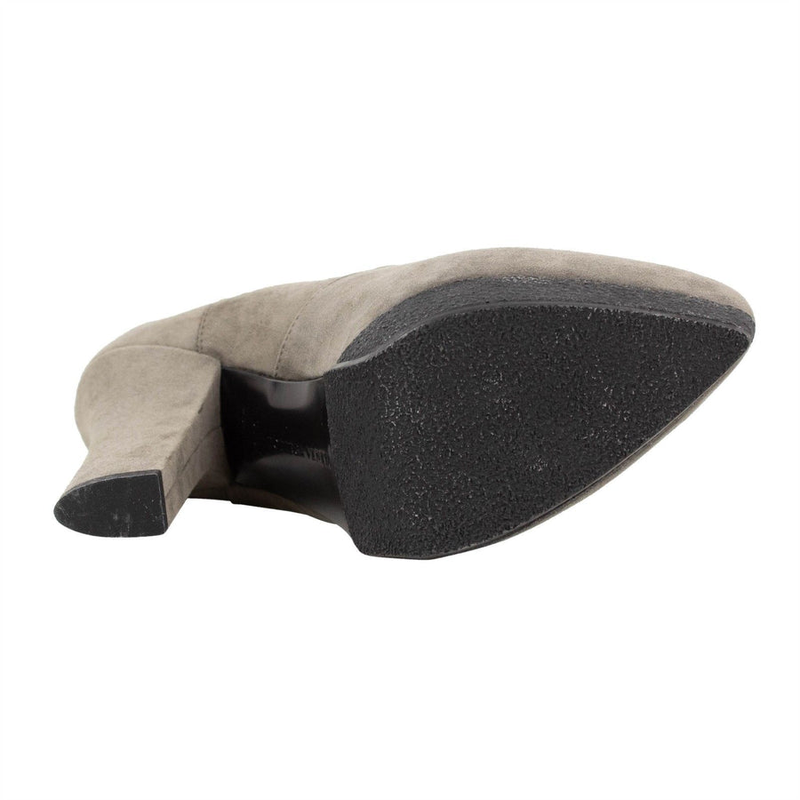 Suede Laced Platform Pumps  - Gray