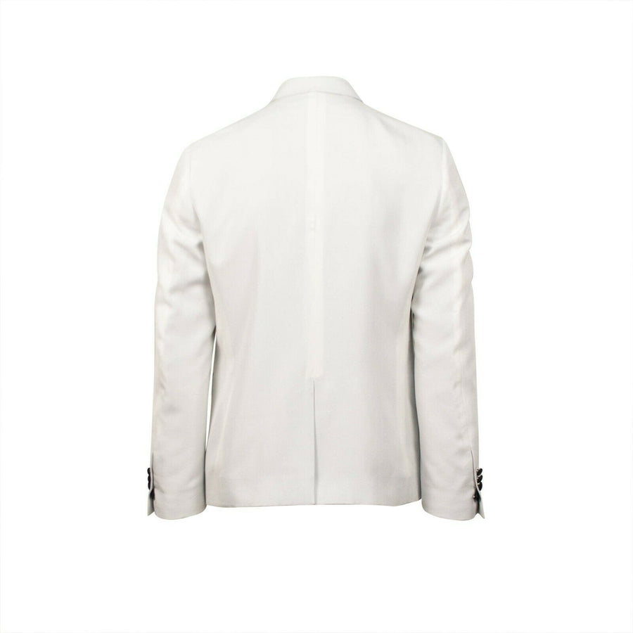 Leopard Scarf Blazer - White