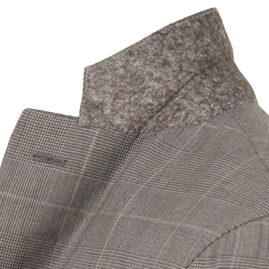 Drop 8 Plaid Wool 3 Button Sport Coat - Brown