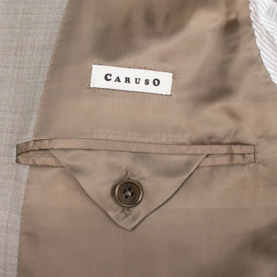 Drop 7 Wool 3 Roll 2 Button Slim/Trim Fit Suit - Tan