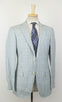 Plaid Wool Blend 2 Button Sport Coat - Light Blue