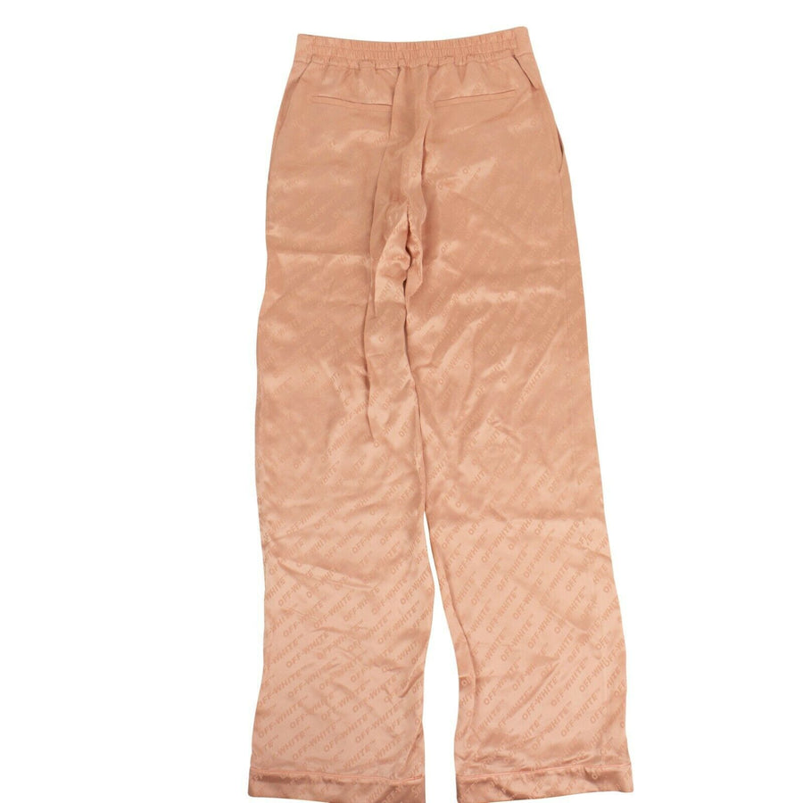 Acetate Blend Monogram Trouser Pants - Nude Pink