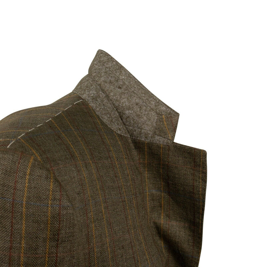 Drop 6 Plaid 3 Roll 2 Button Linen Sport Coat - Light Brown