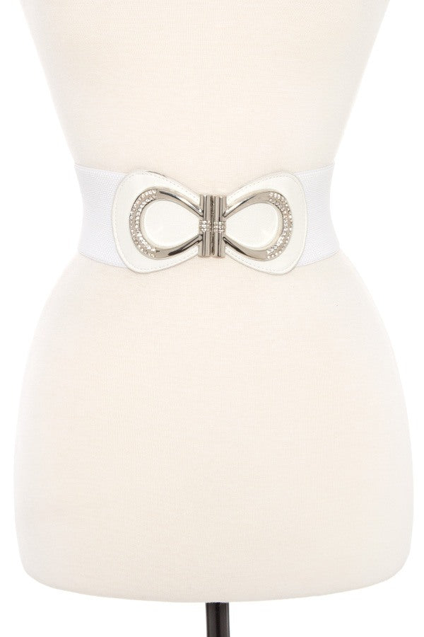 Rhinestone pave accent stretch belt