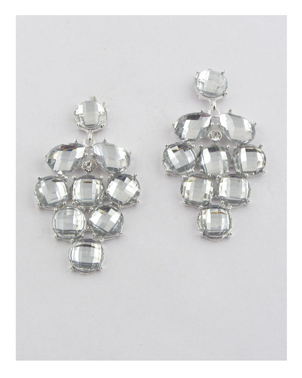 Faux rhinestone chandelier earrings