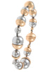 Pearl metal cap link bracelet