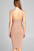 Ladies fashion sleeveless double deep v-neck knit mini dress