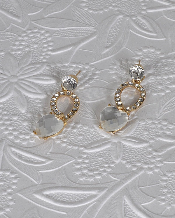 Crystal and Rhinestone Embellished Drop Earrings