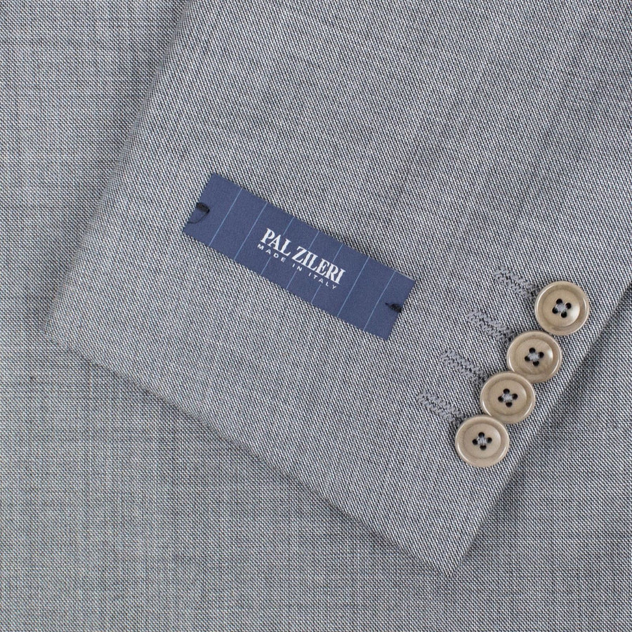 Drop 7 Solid Wool Two Button Suit - Light Gray