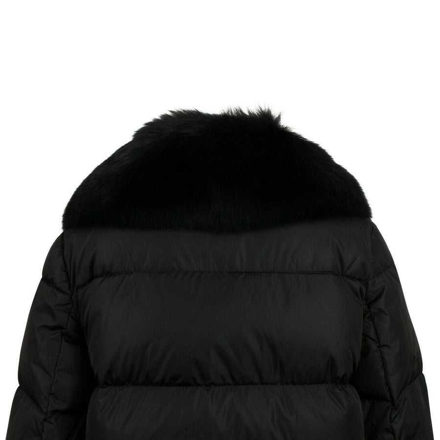 'Mesange' Down Filled Quilted Puffer Coat - Black