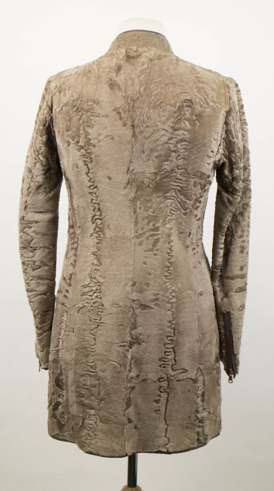 Astrakhan Lamb Fur Full Length Coat - Gray