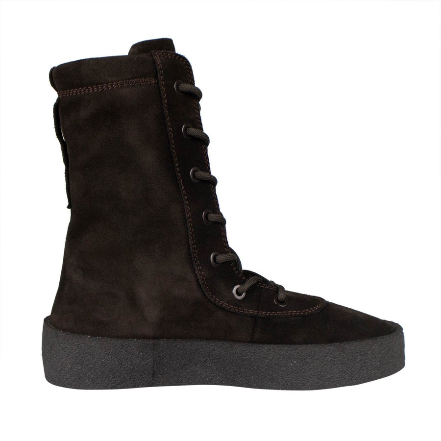 Season 4 'Oil' Thick Suede Lace-Up Crepe Boots - Brown