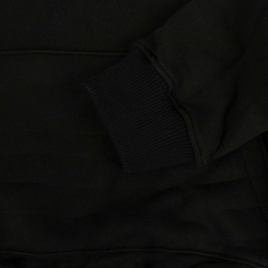 Leather Braided Hoodie Sweatshirt - Black