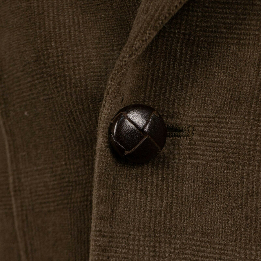 Drop 8 Velvet Cotton Plaid Double Breasted Sport Coat - Brown