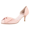 Leather Bow D'Orsay Pumps - Rose