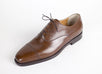 Leather Lace Up Cap Toe Oxfords - Brown