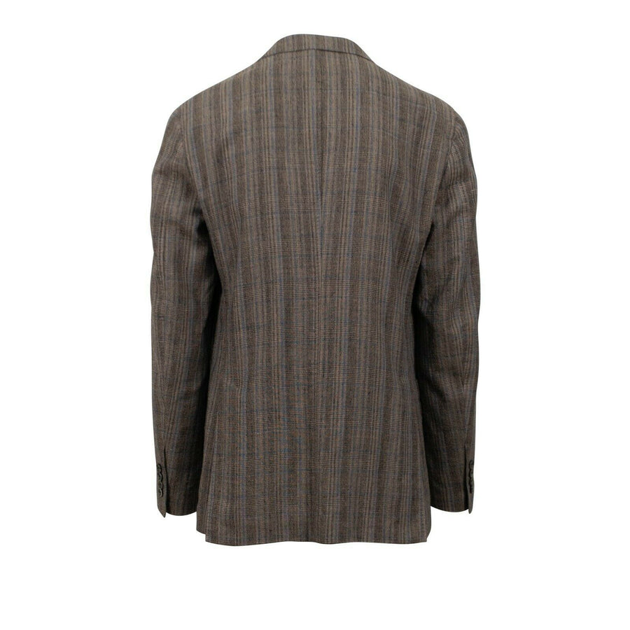 Drop 8 Plaid Two Button Wool Blend Sport Coat - Brown