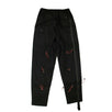 Cotton Drawstring Design Pants - Black
