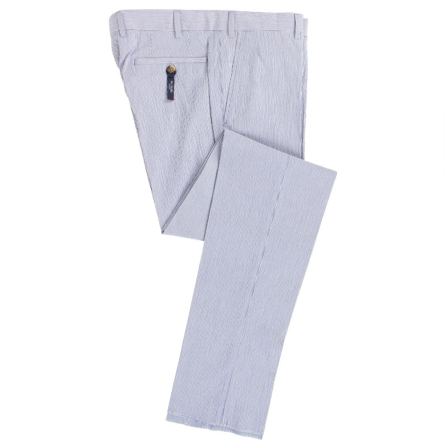 Blue Pinstripe Cotton Blend Dress Pants