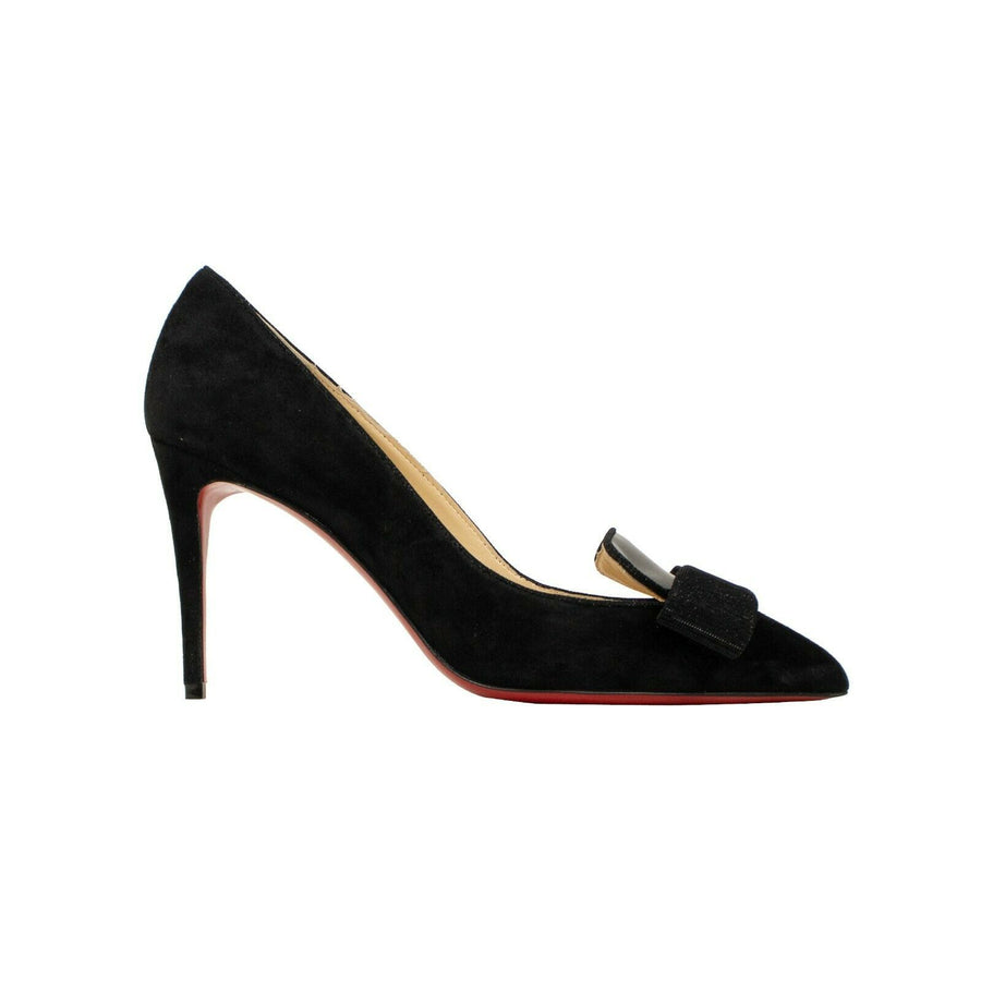 'Souriceau' 85mm Velvet Pumps Heels - Black