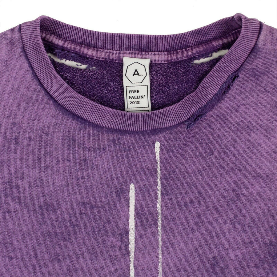 Free Fallin Perfect Crew Neck Pullover Sweater - Acid Purple