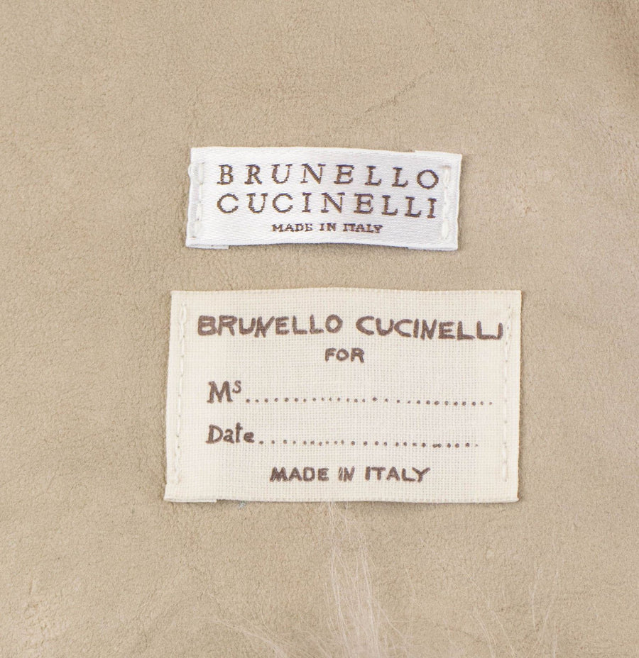 Cashmere Fur Shearling Leather Jacket - Gray