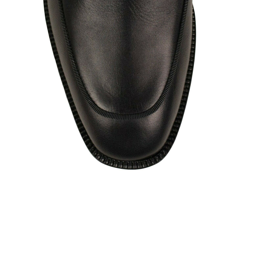 'Ecritoir' Leather Ankle Booties - Black