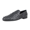 Sloane Leather Star Embellished Loafers - Black