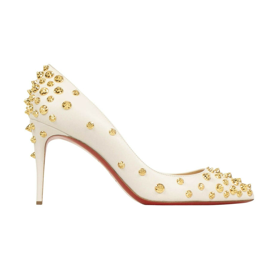 Aimantaclou Leather Studded 85mm Pumps - White