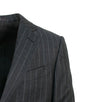 Striped Wool Two Button Suit - Gray