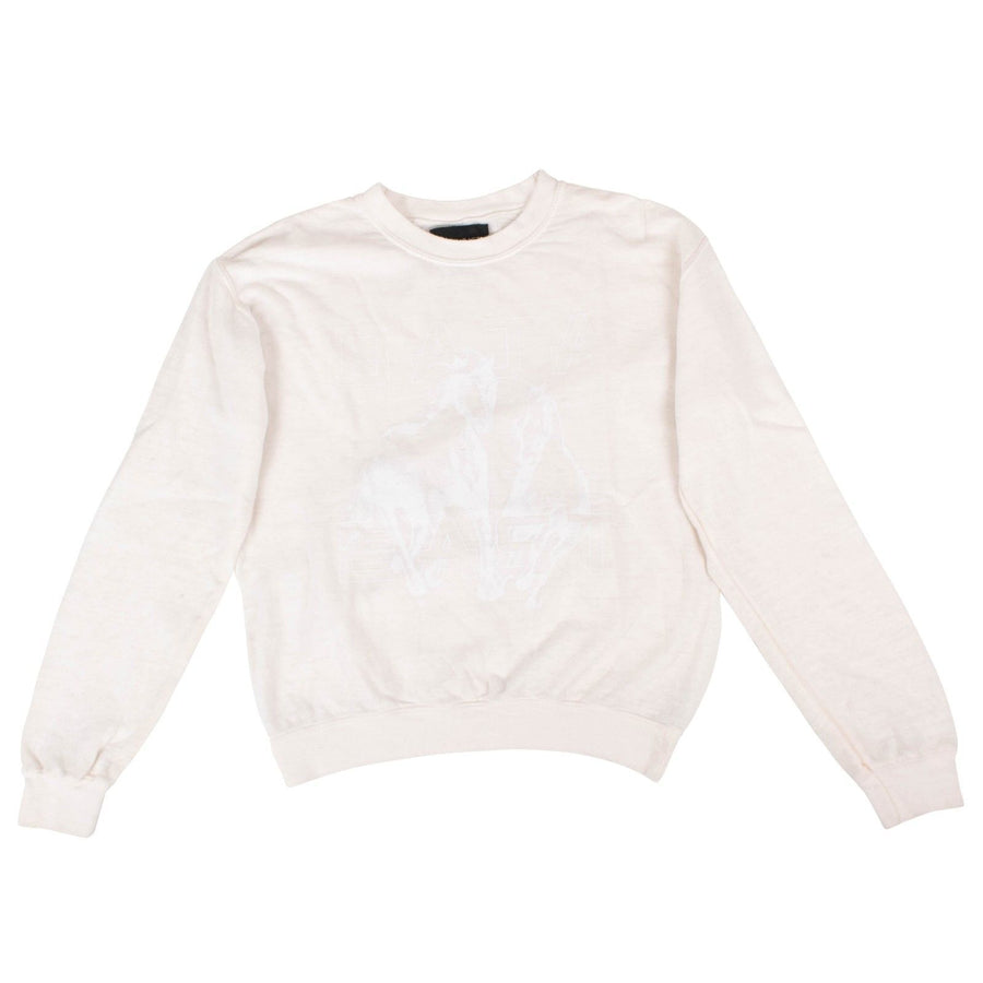 Horse Crew Neck Sweat Shirt - Light Pink