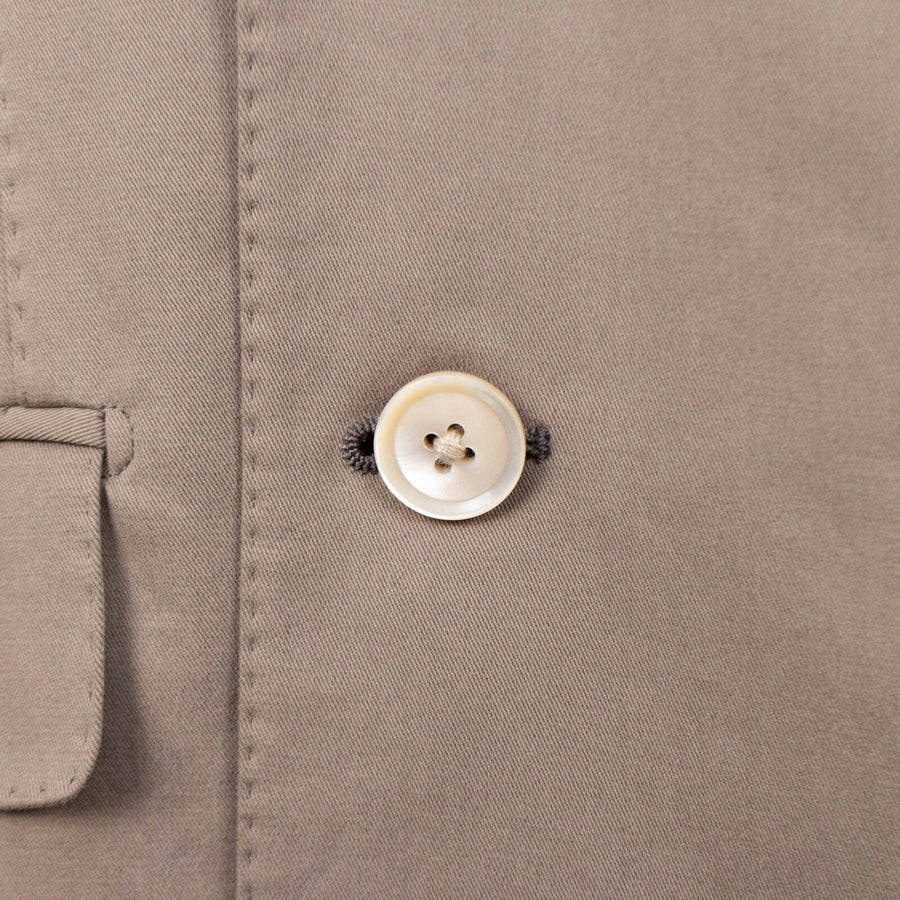 Drop 8 Cotton Blend Double Breasted Slim Fit Suit - Tan