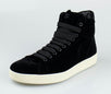 Velvet Lace Up High Top Sneakers - Black