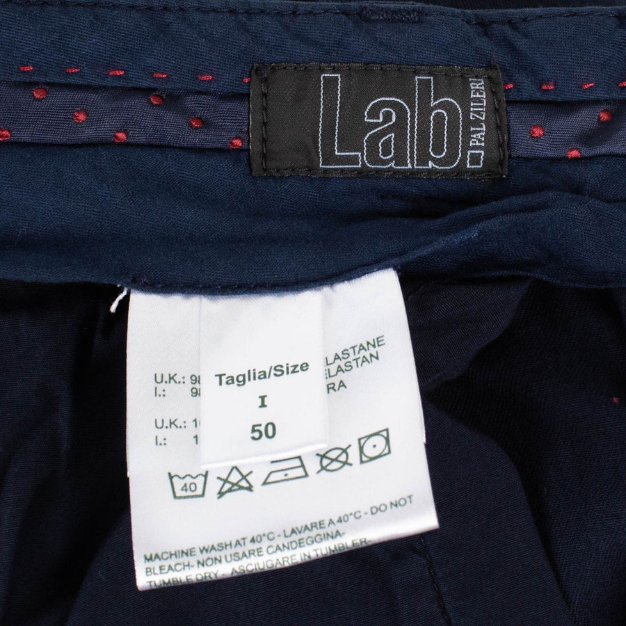 Navy Blue Cotton Blend Pants