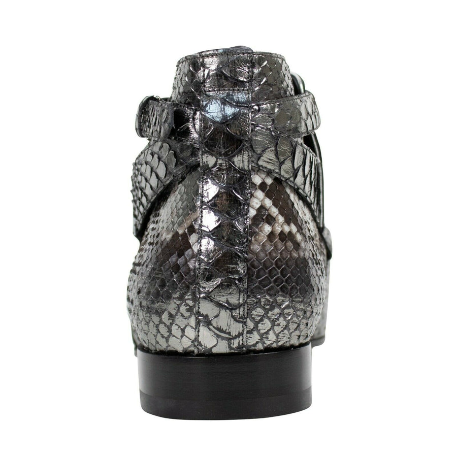Python Skin Jodhpur Short Boots - Gray