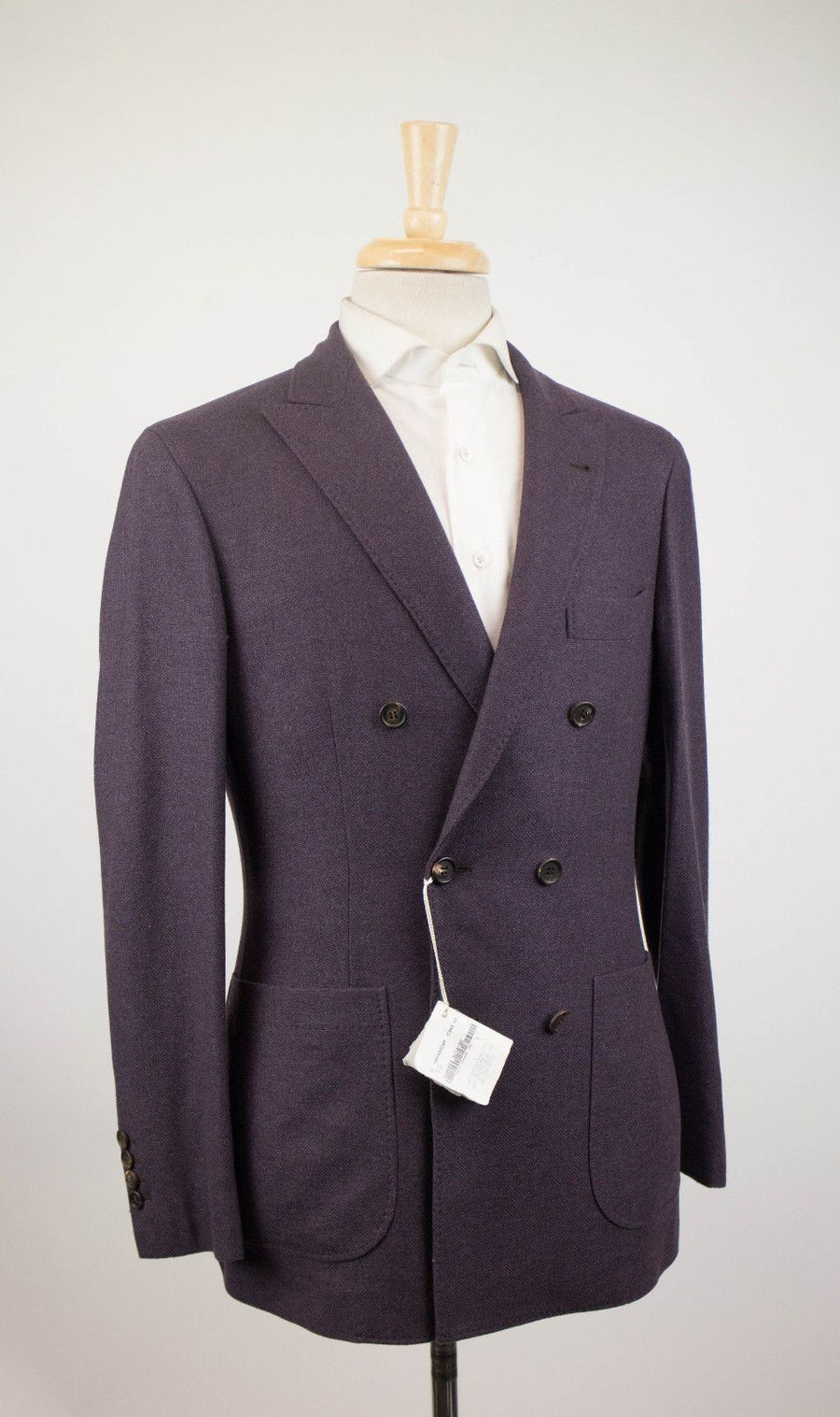 Cashmere Blend Double Breasted Sport Coat - Purple