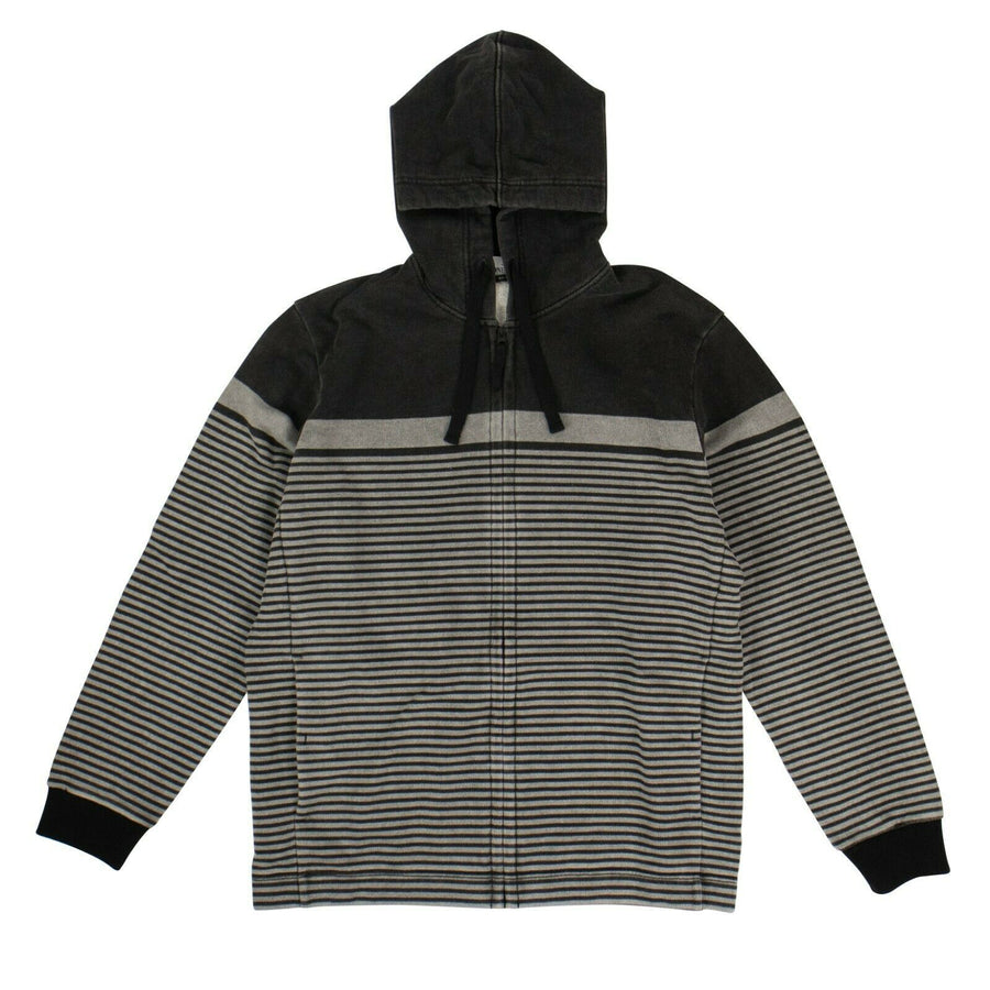 Cotton 'Marina' Striped Zip Up Sweatshirt - Black