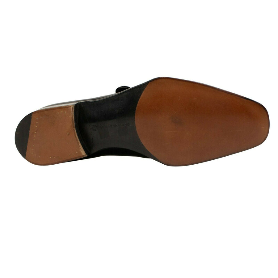 Leather Single Monk Strap Dress Shoes - Black