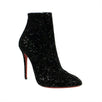 Eloise Velvet Glitter Short Boots - Black