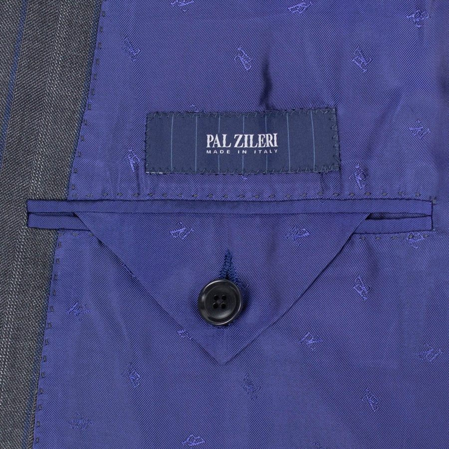 Multi Striped Wool Double- Breasted Suit - Blue