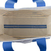 Cotton Striped Cabayadere Canvas Beach Bag - Blue / White