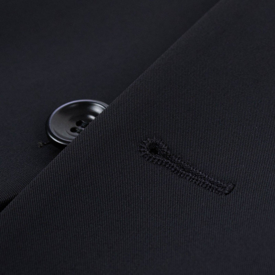 Polyester Solid Two Button Suit - Black