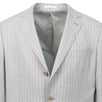 Drop 7 Striped Wool 3 Roll 2 Button Slim/Trim Fit - Light Gray