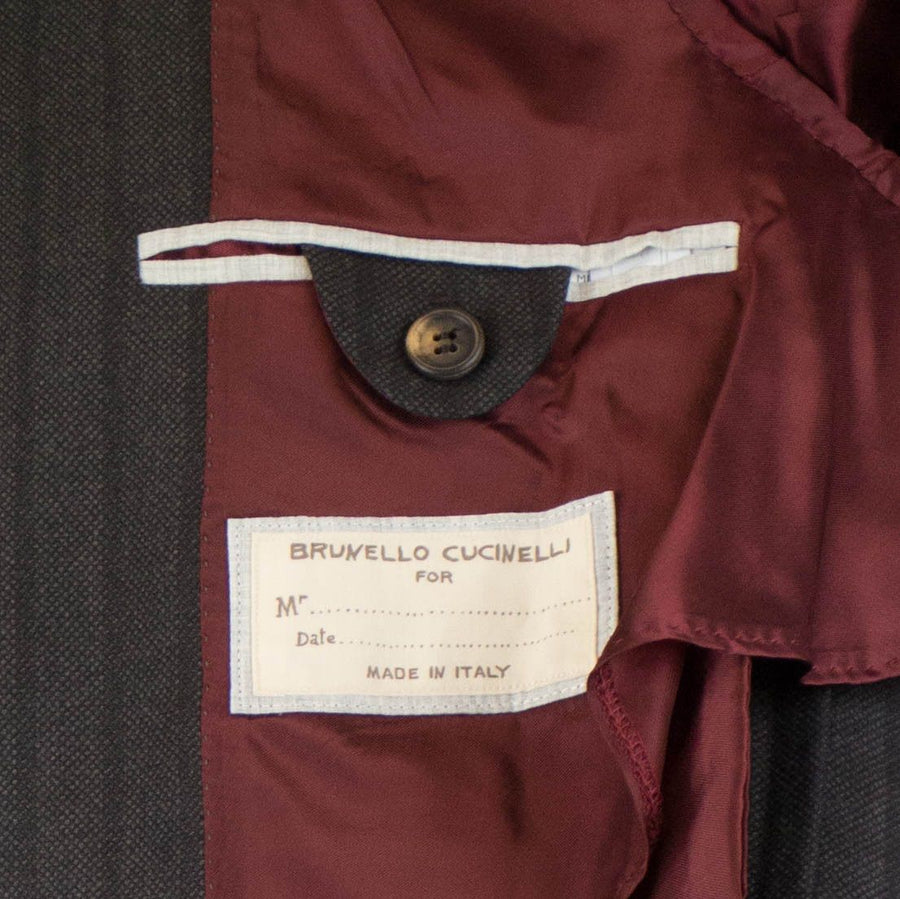 Cashmere Blend Striped Double Breasted Sport Coat - Brown