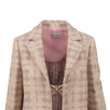 Plaid Tweed Long Coat - Pink