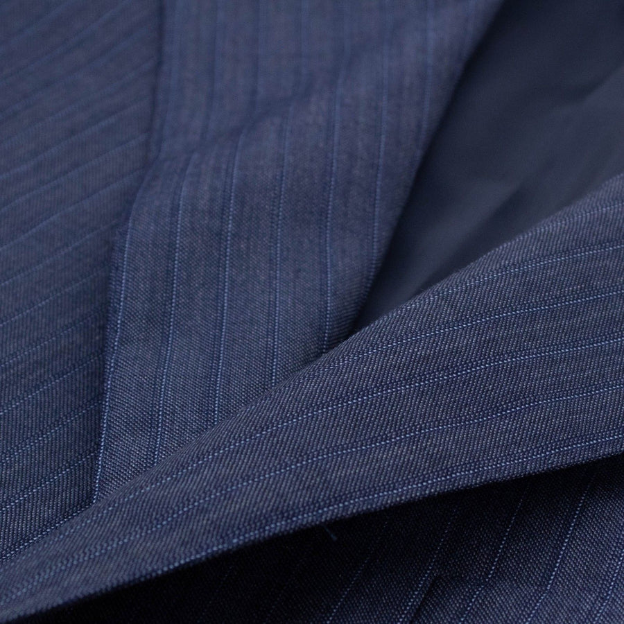 Drop 7 Wool Three Roll Two Button Suit - Navy Blue