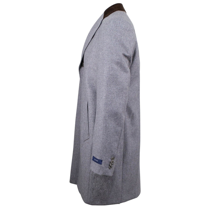 Gray Tweed Wool Slim Fit Coat