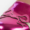 Metallic Leather Applique Loafer Flats - Pink