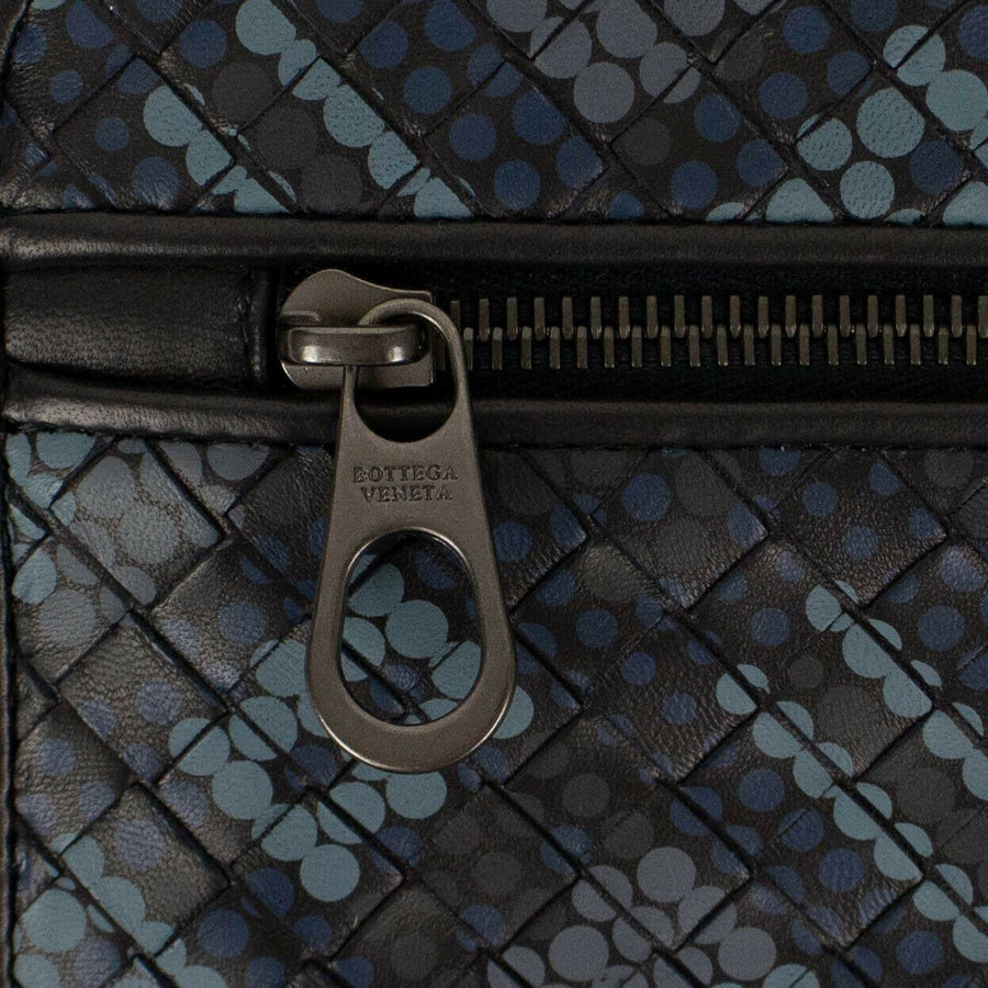 Leather Urbandoc In Tartan Dots Document Case - Blue